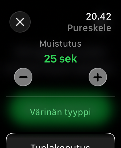 Pureskelen asetukset Apple Watchilla